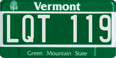 VT license plate LQT119