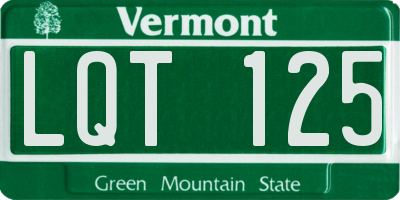 VT license plate LQT125