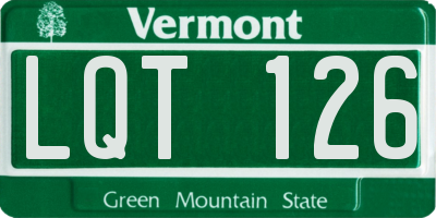 VT license plate LQT126