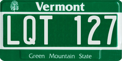 VT license plate LQT127