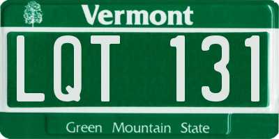 VT license plate LQT131