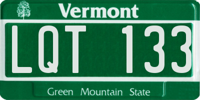 VT license plate LQT133