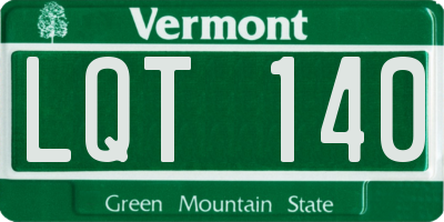VT license plate LQT140