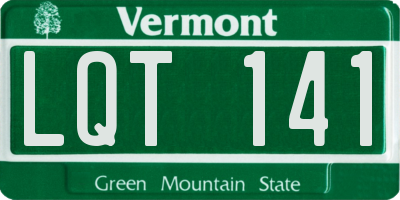 VT license plate LQT141