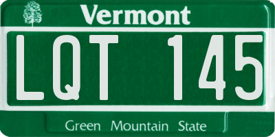VT license plate LQT145