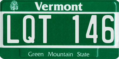VT license plate LQT146