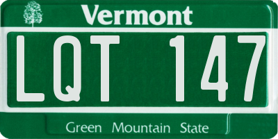 VT license plate LQT147