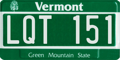 VT license plate LQT151