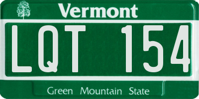 VT license plate LQT154