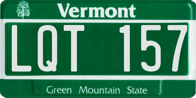 VT license plate LQT157