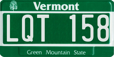 VT license plate LQT158
