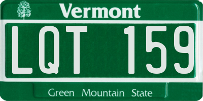 VT license plate LQT159