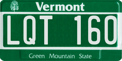 VT license plate LQT160