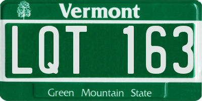 VT license plate LQT163