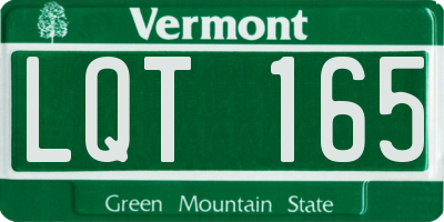 VT license plate LQT165
