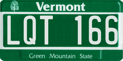 VT license plate LQT166