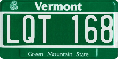 VT license plate LQT168