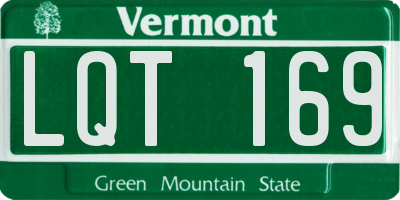 VT license plate LQT169
