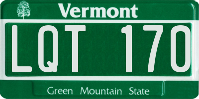 VT license plate LQT170