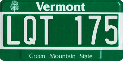 VT license plate LQT175