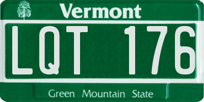 VT license plate LQT176