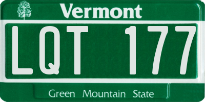 VT license plate LQT177