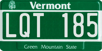 VT license plate LQT185