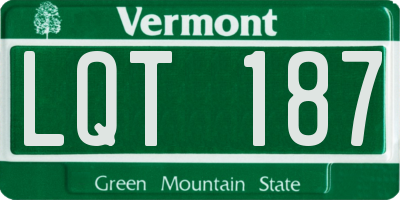 VT license plate LQT187