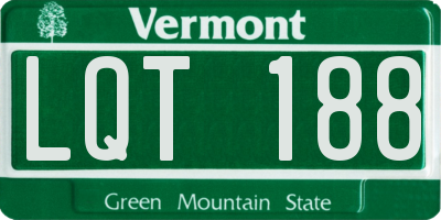 VT license plate LQT188