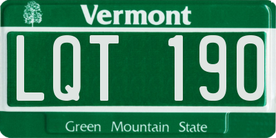 VT license plate LQT190