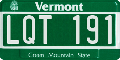 VT license plate LQT191