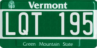 VT license plate LQT195