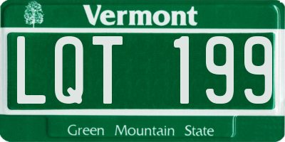VT license plate LQT199