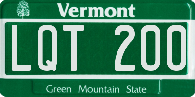 VT license plate LQT200