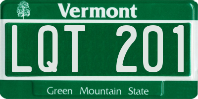 VT license plate LQT201