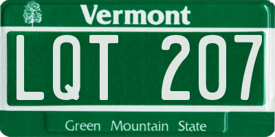 VT license plate LQT207