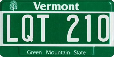VT license plate LQT210
