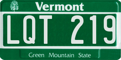 VT license plate LQT219