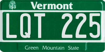 VT license plate LQT225