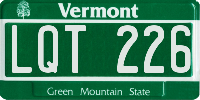 VT license plate LQT226