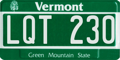 VT license plate LQT230