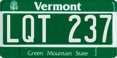 VT license plate LQT237