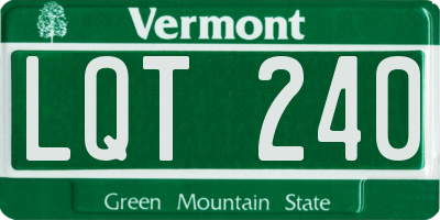 VT license plate LQT240