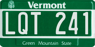 VT license plate LQT241