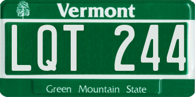 VT license plate LQT244