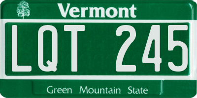 VT license plate LQT245