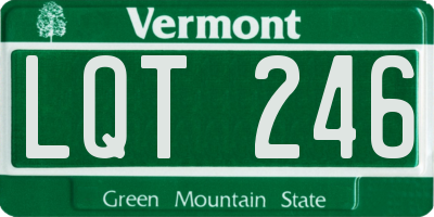 VT license plate LQT246