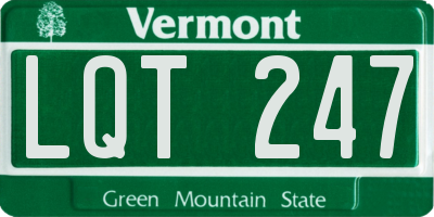 VT license plate LQT247
