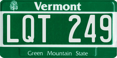 VT license plate LQT249