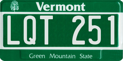 VT license plate LQT251